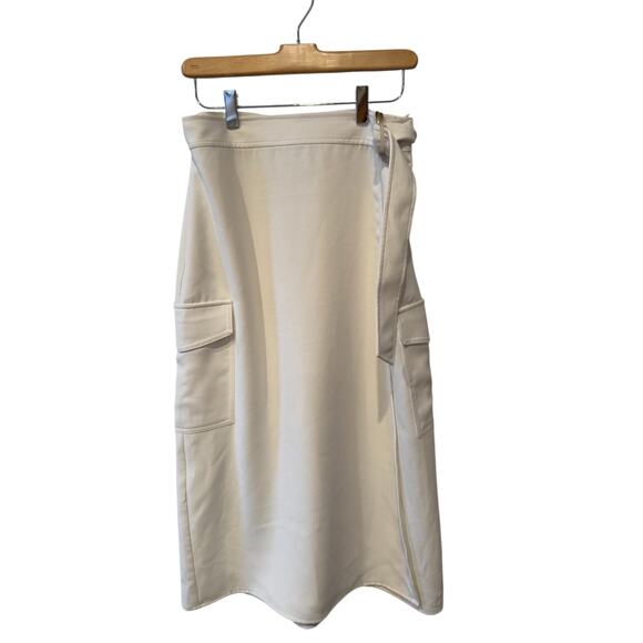 House of Harlow 1960 Revolve Wrap Cargo Midi Skirt Cream S - Picture 4 of 5